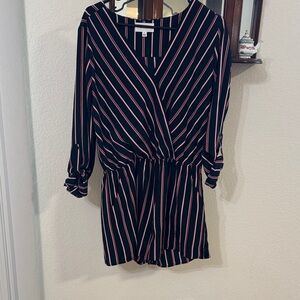 Chic Striped Romper with Wrap Design